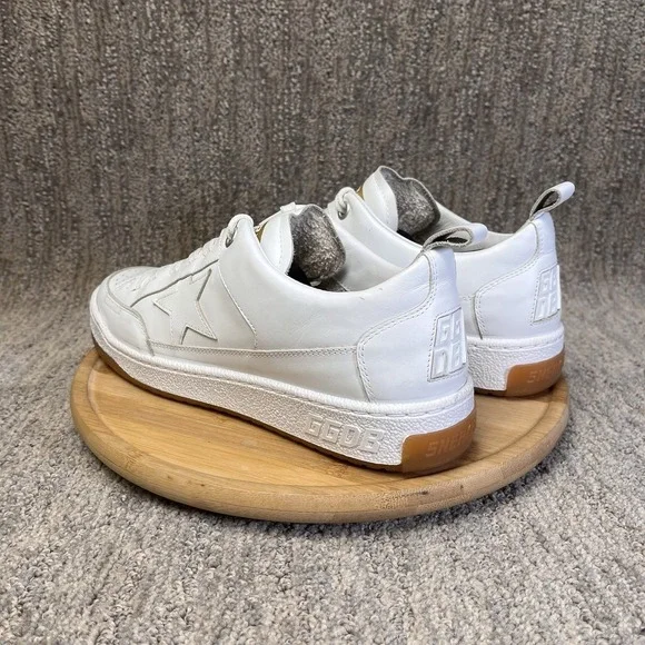 Golden Goose Yeah EU Size 38 Women's 8 Low Top Sneakers White Leather Gum Shoes - Picture 3 of 16